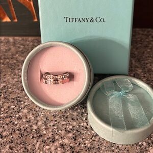 NWOT Tiffany & Co. Silver & Pink Band with CZ stones